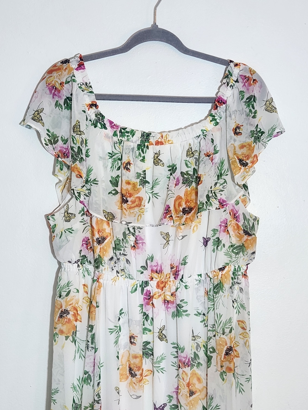 Torrid White Floral Maxi Dress Size 2X Wedding Guest Dress - Picture 3 of 9